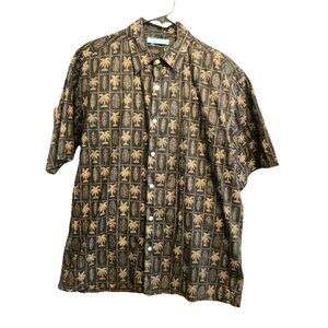 Tori Richard Honolulu Men’s M Hawaiian Shirt Palm Leaf Short Sleeve Button Up